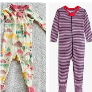 Girls footed sleeper bundle Primary Burt's Bees baby 12 to 18 months 12-18mo